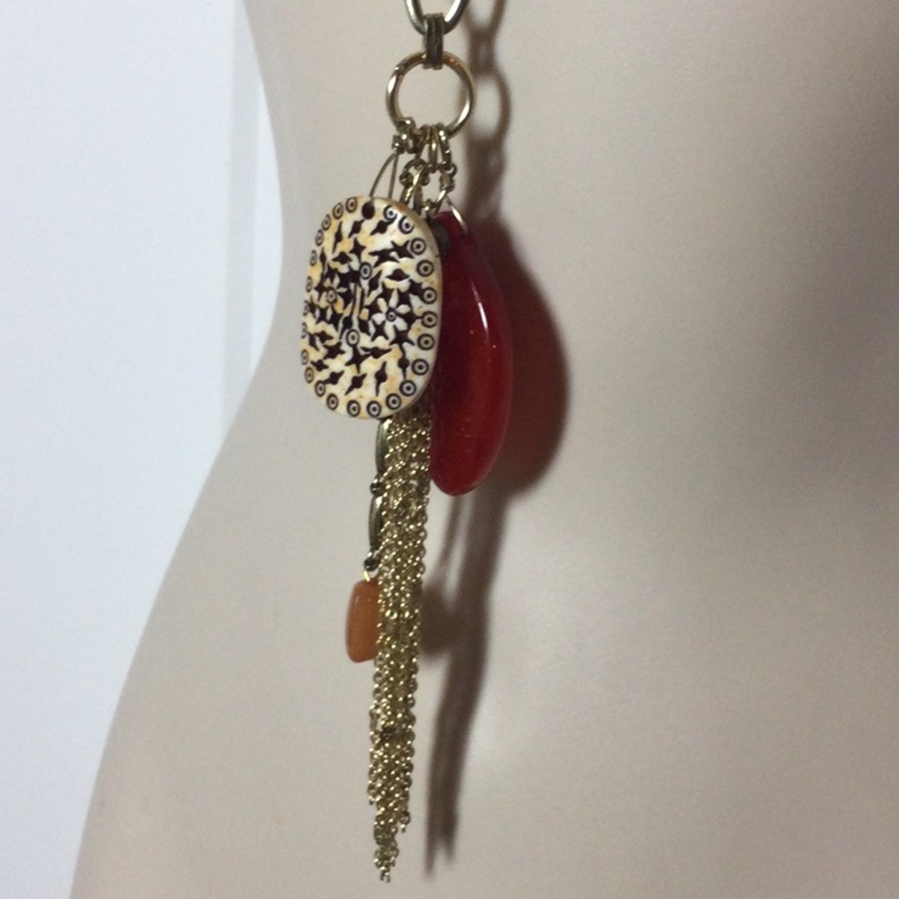 Chicos Long Tassel Necklace